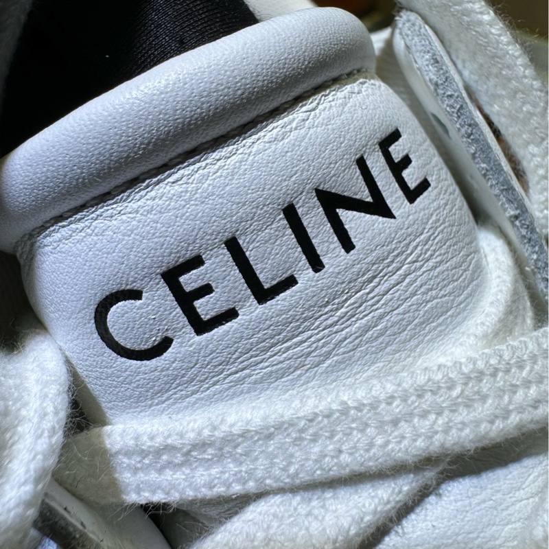賽琳/Celine 全新CT-02 牛皮革 透氣耐磨防滑 中幫運動板鞋 螢光白 44碼-6