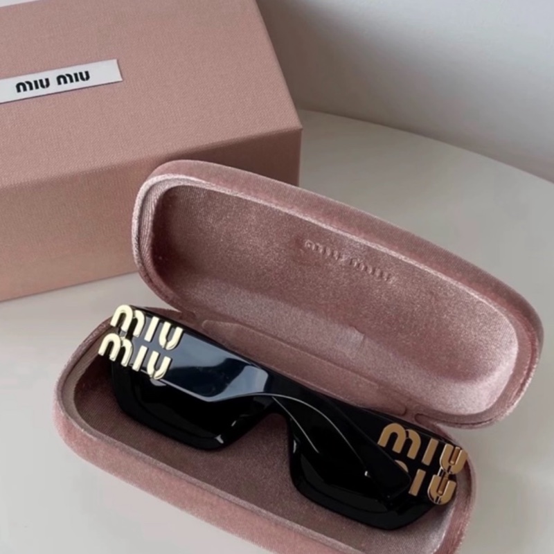 🌷全新代購!Miumiu 墨鏡/太陽眼鏡 11w 黑金 黑色貓眼-1