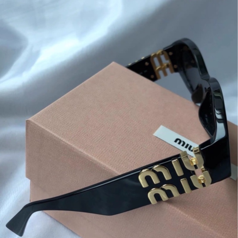 🌷全新代購!Miumiu 墨鏡/太陽眼鏡 11w 黑金 黑色貓眼-2