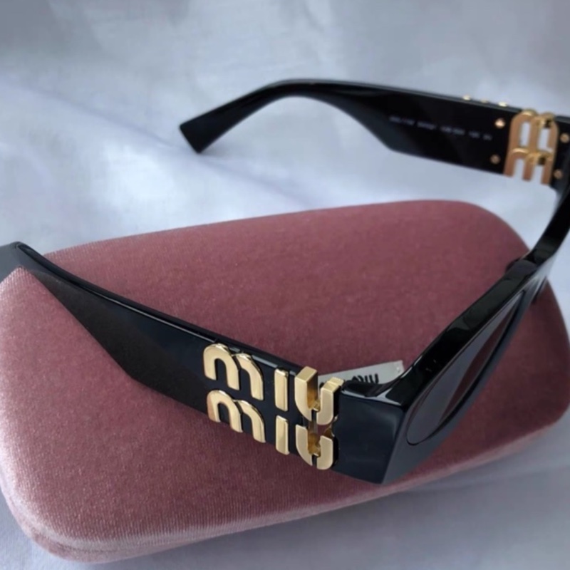 🌷全新代購!Miumiu 墨鏡/太陽眼鏡 11w 黑金 黑色貓眼-4