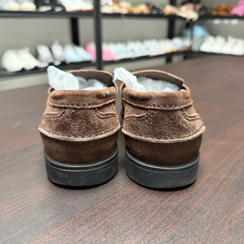 miumiu 繆繆棕色麂皮金幣樂福平底鞋 36碼-2