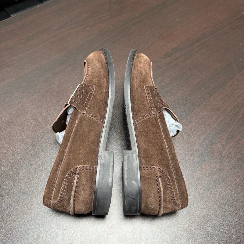 miumiu 繆繆棕色麂皮金幣樂福平底鞋 36碼-4