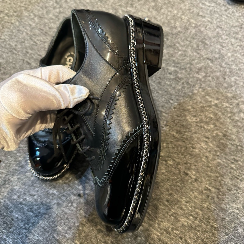 幾乎全新 香奈兒/Chanel Lisa同款黑色鏈條樂福鞋 38碼 🈚附件-2