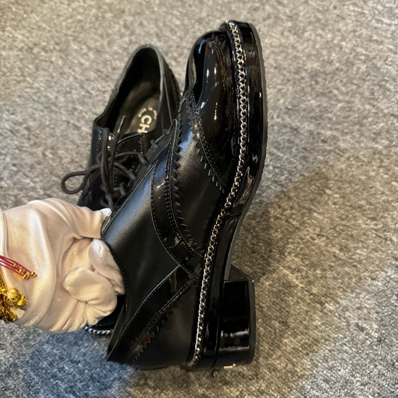幾乎全新 香奈兒/Chanel Lisa同款黑色鏈條樂福鞋 38碼 🈚附件-3