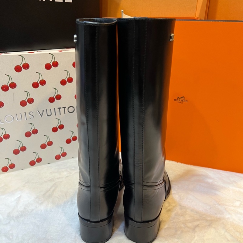 閒置未使用 香奈兒/Chanel 黑色獅頭logo長靴 38碼 🈚附件:單品-2