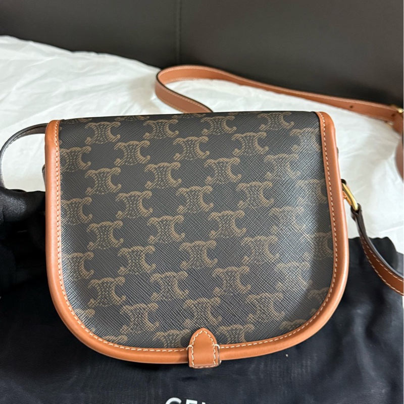 幾乎全新 99新 Celine 思琳賽琳老花馬鞍包斜挎包 附件:塵袋-1