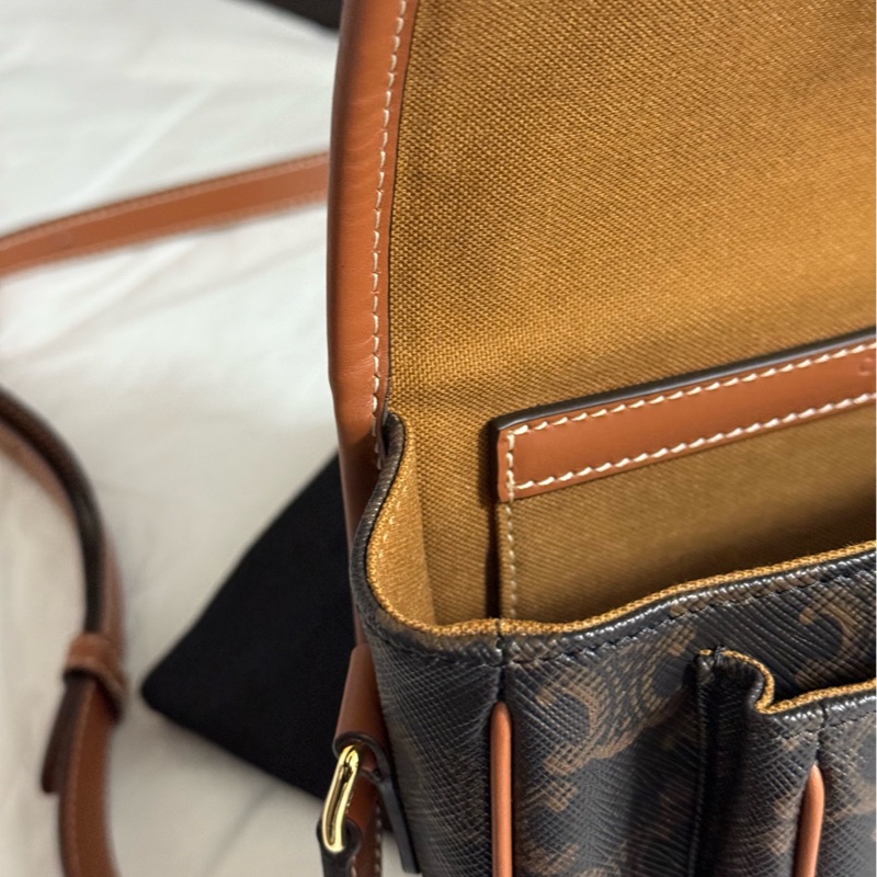 幾乎全新 99新 Celine 思琳賽琳老花馬鞍包斜挎包 附件:塵袋-7