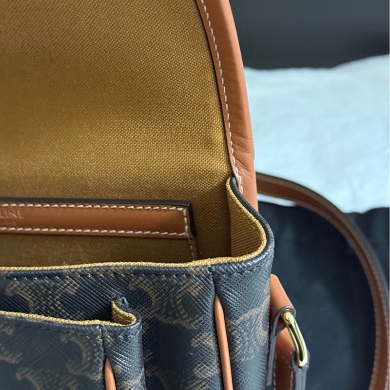 幾乎全新 99新 Celine 思琳賽琳老花馬鞍包斜挎包 附件:塵袋-8