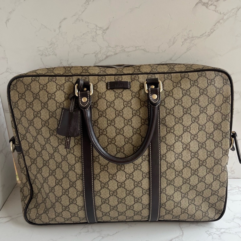 Gucci古馳 老花公文包 少肩帶少鎖具 🈚附件:單品-0