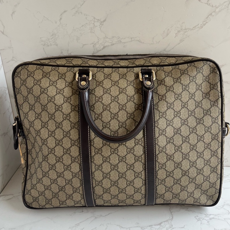 Gucci古馳 老花公文包 少肩帶少鎖具 🈚附件:單品-1