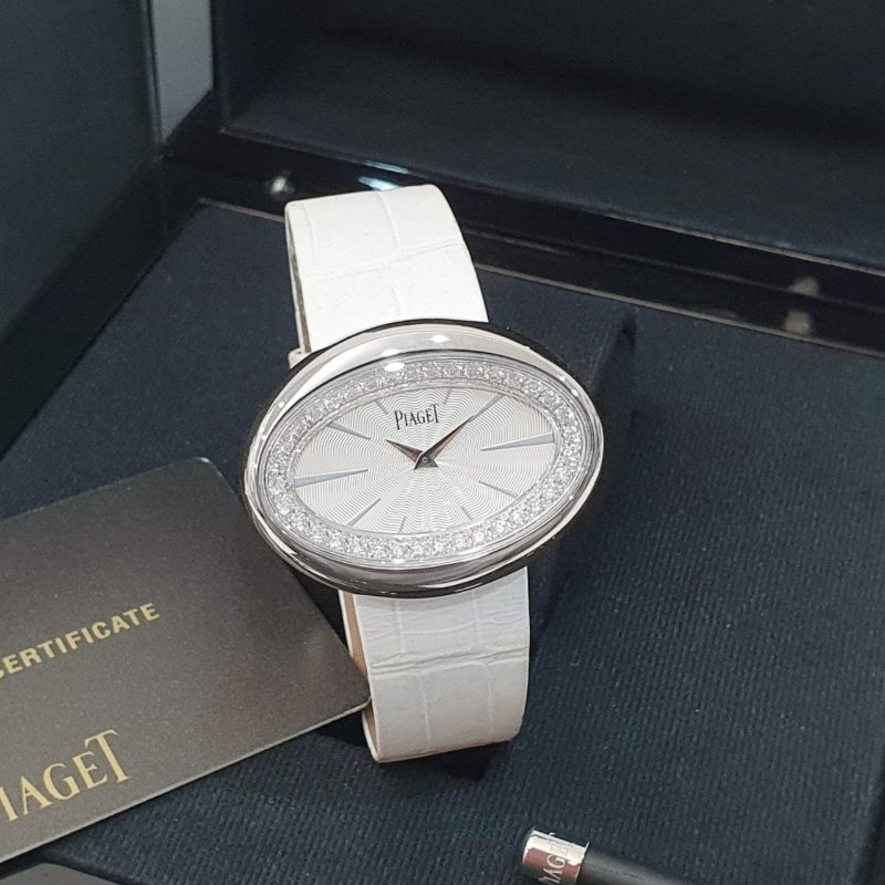 【大眾名錶】PIAGET伯爵 LIMELIGHT系列 G0A32099 銀白面 18K白金 原鑲鑽框 約1.1CT 可轉向 原廠皮帶/錶扣 B1242-8