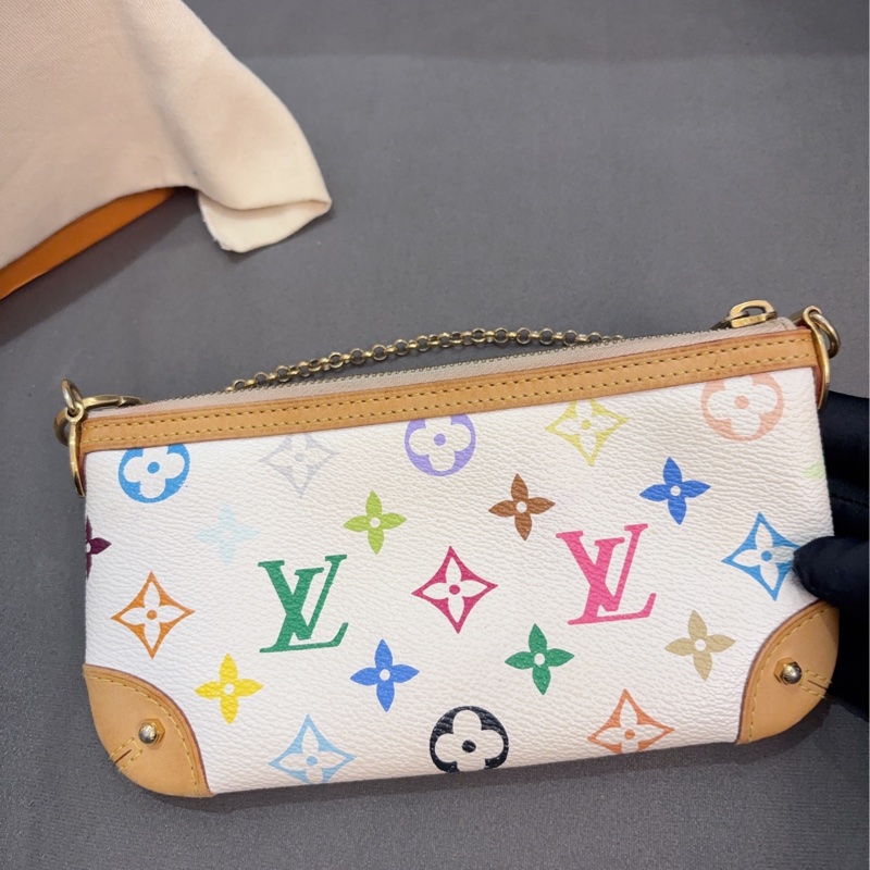 LV 白三彩麻將包 村上隆聯名限量款-1