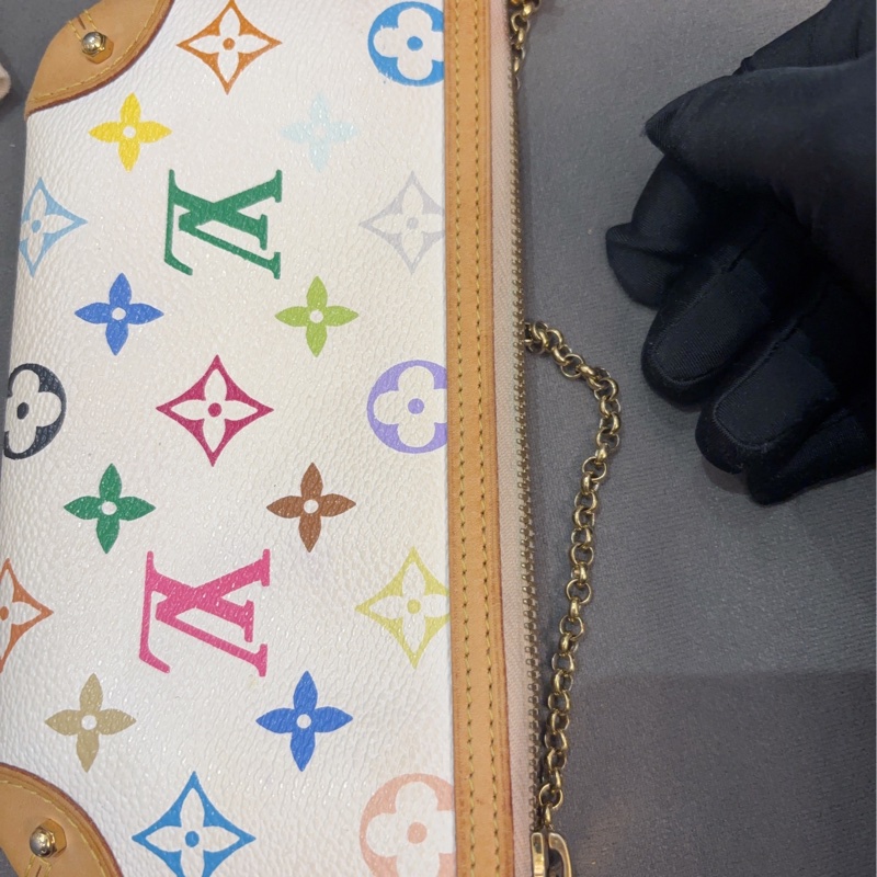 LV 白三彩麻將包 村上隆聯名限量款-5