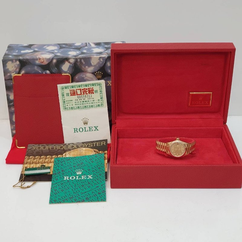 【大眾名錶】ROLEX 勞力士 69178 Datejust 18K金女錶 金十鑽 舊包台 台灣AD 錶帶原況未整理 錶徑26mm B1243-9