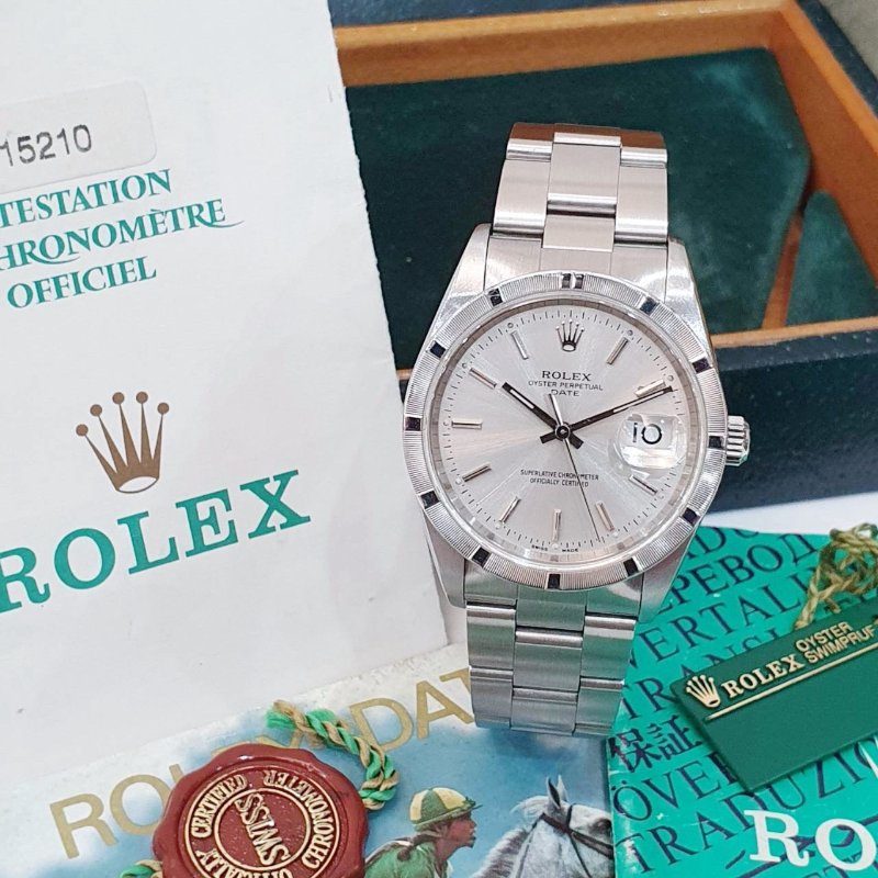 【大眾名錶】 ROLEX 勞力士 15210 蠔式恆動 銀色時標面盤 十三劃錶圈 2002/11全配件 錶徑34mm 自動上鍊 B1246-1