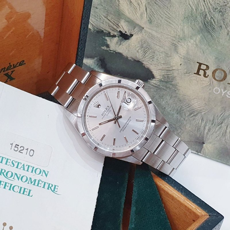 【大眾名錶】 ROLEX 勞力士 15210 蠔式恆動 銀色時標面盤 十三劃錶圈 2002/11全配件 錶徑34mm 自動上鍊 B1246-2