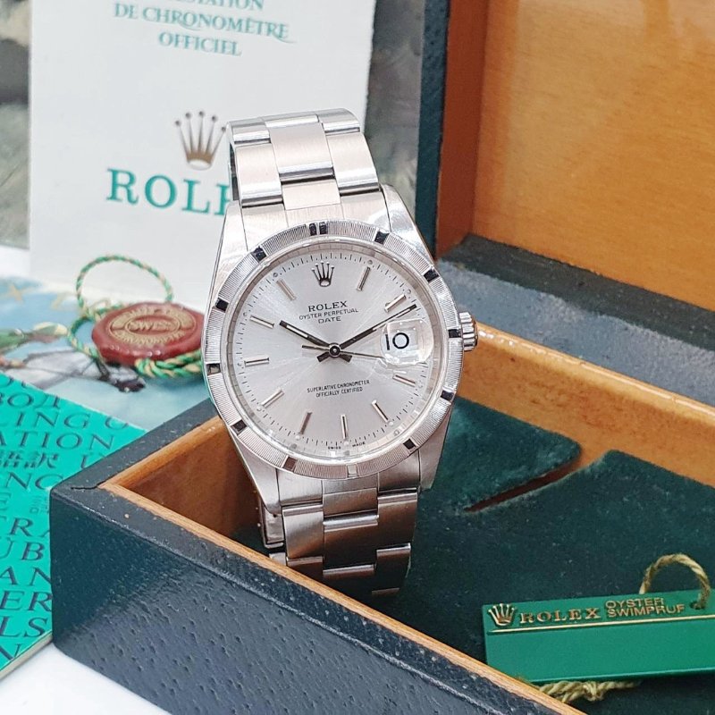 【大眾名錶】 ROLEX 勞力士 15210 蠔式恆動 銀色時標面盤 十三劃錶圈 2002/11全配件 錶徑34mm 自動上鍊 B1246-3