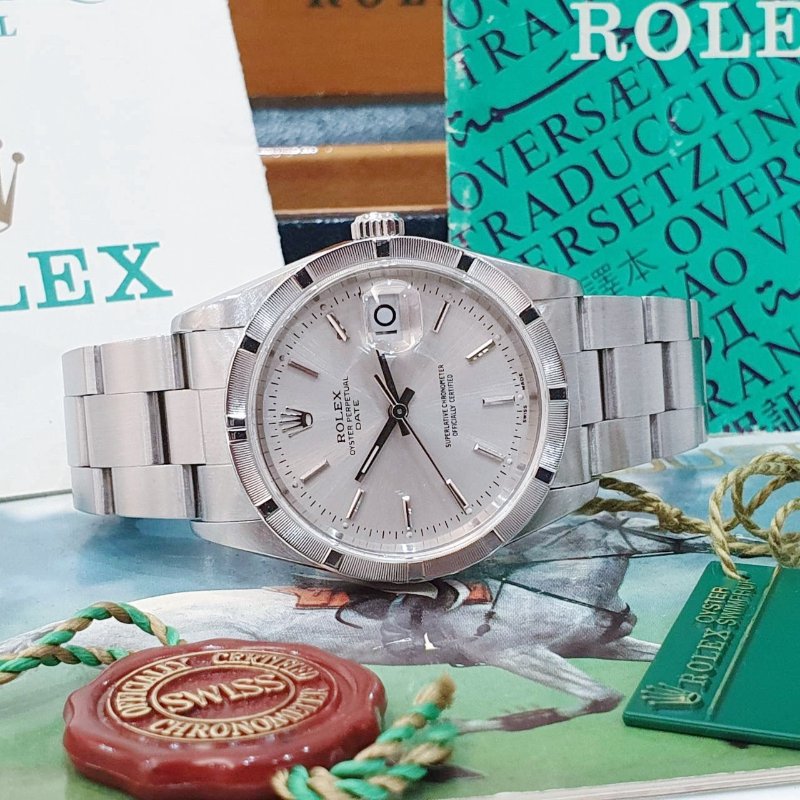 【大眾名錶】 ROLEX 勞力士 15210 蠔式恆動 銀色時標面盤 十三劃錶圈 2002/11全配件 錶徑34mm 自動上鍊 B1246-4