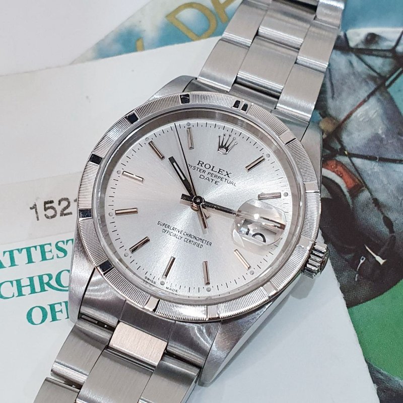 【大眾名錶】 ROLEX 勞力士 15210 蠔式恆動 銀色時標面盤 十三劃錶圈 2002/11全配件 錶徑34mm 自動上鍊 B1246-8