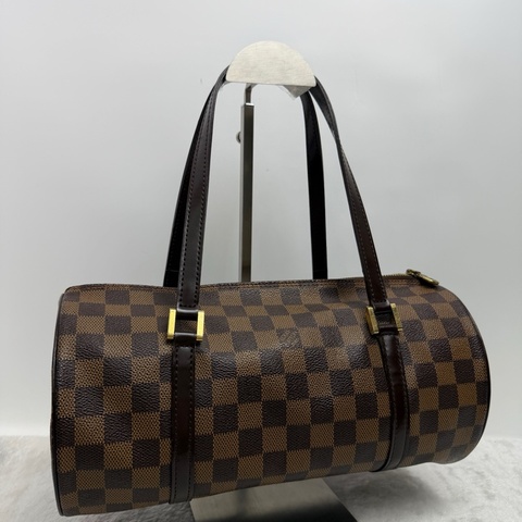 路易威登/Louis Vuitton Papillon系列巴比龍 圓筒手提包 經典棕黑棋盤格塗層帆布材質 尺寸：29.5*15*15 無附件