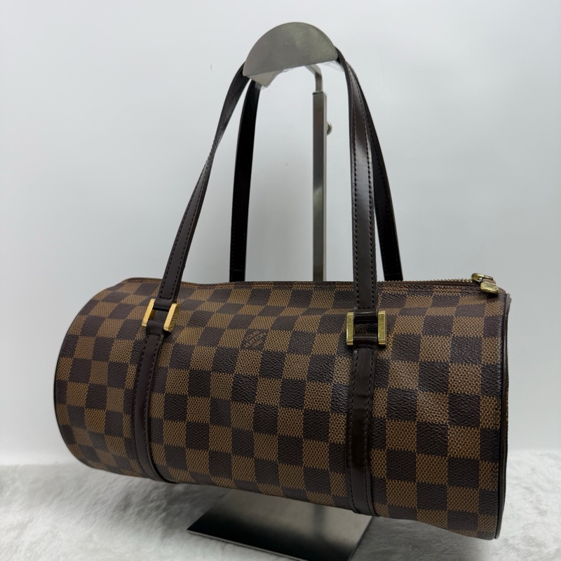 路易威登/Louis Vuitton Papillon系列巴比龍 圓筒手提包 經典棕黑棋盤格塗層帆布材質 尺寸：29.5*15*15 無附件-1