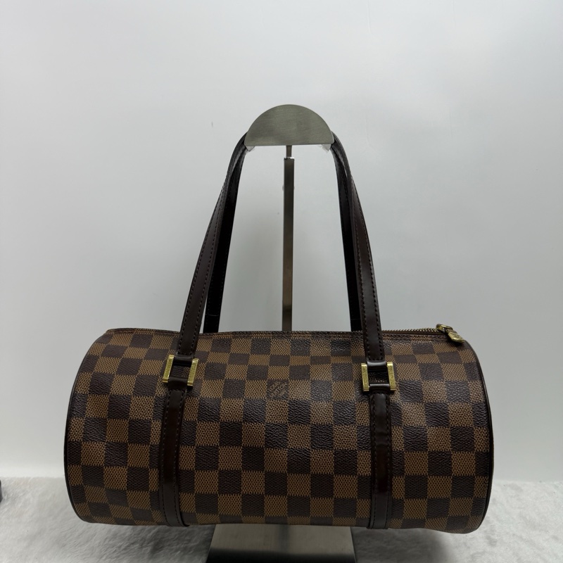路易威登/Louis Vuitton Papillon系列巴比龍 圓筒手提包 經典棕黑棋盤格塗層帆布材質 尺寸：29.5*15*15 無附件-4