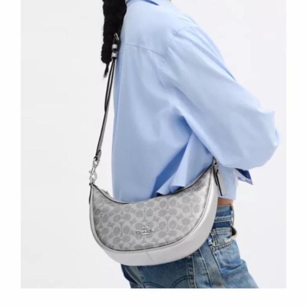 Coach 女士 Aria 標誌性帆布單肩包均碼碼26cm*9cm*11cm-3