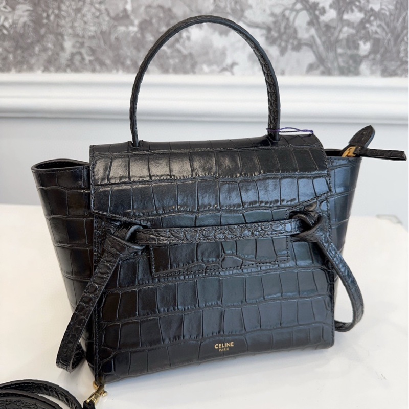 celine 賽琳 nano 鰐魚紋 鯰魚包 尺寸約20cm 附件:肩帶-1