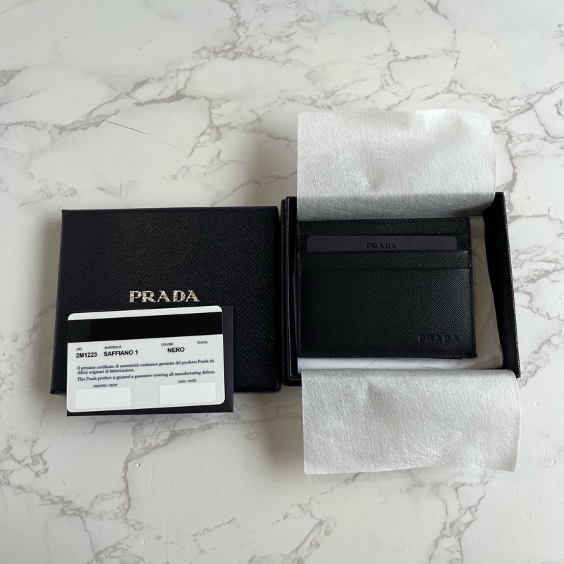 🌷全新帶保卡!可送禮! Prada Mercuio Saffiano 卡夾/卡包-0
