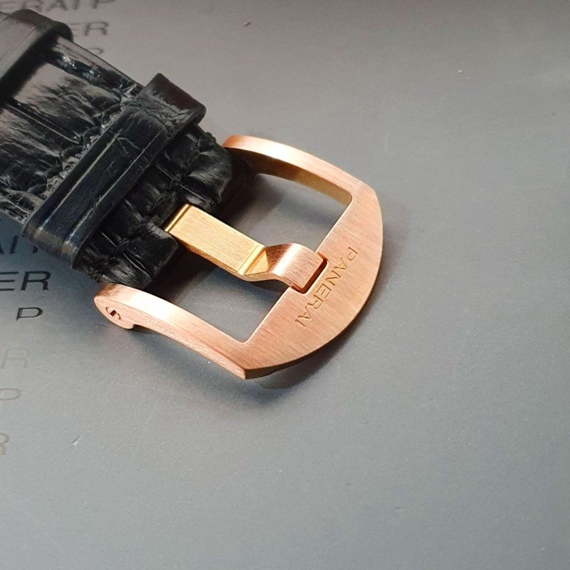 【大眾名錶】PANERAI沛納海 PAM00393 LUMINOR1950系列 2014/01 18K玫瑰金 煙草三明治面盤 底蓋裸空 G234-6