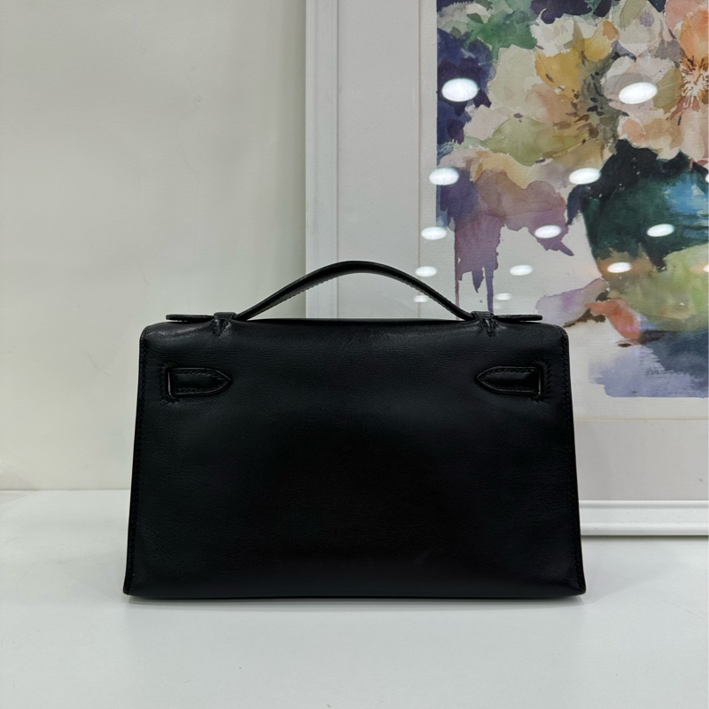 Hermes愛馬仕minikelly一代黑銀S皮 框J刻-2