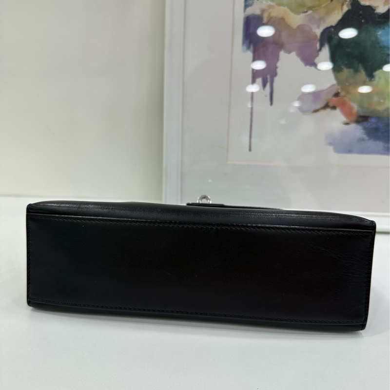 Hermes愛馬仕minikelly一代黑銀S皮 框J刻-5