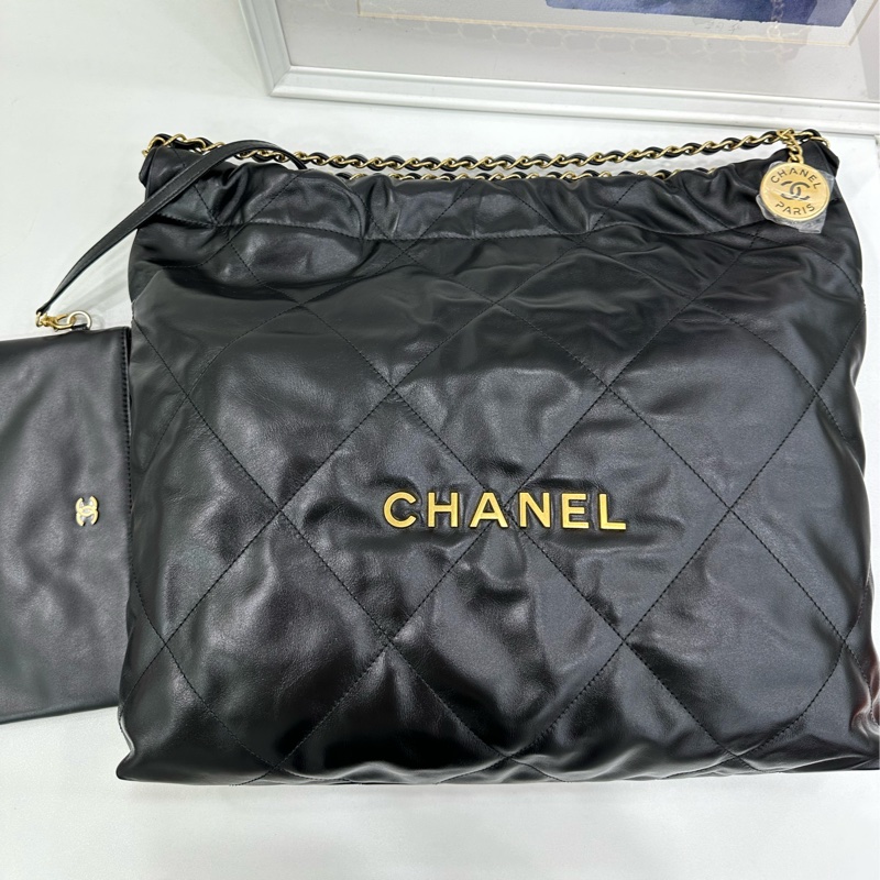 Chanel/香奈兒 24S黑金22bag 垃圾包中型 晶片 全新有購證-1