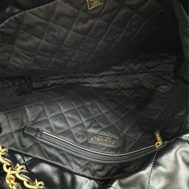 Chanel/香奈兒 24S黑金22bag 垃圾包中型 晶片 全新有購證-6