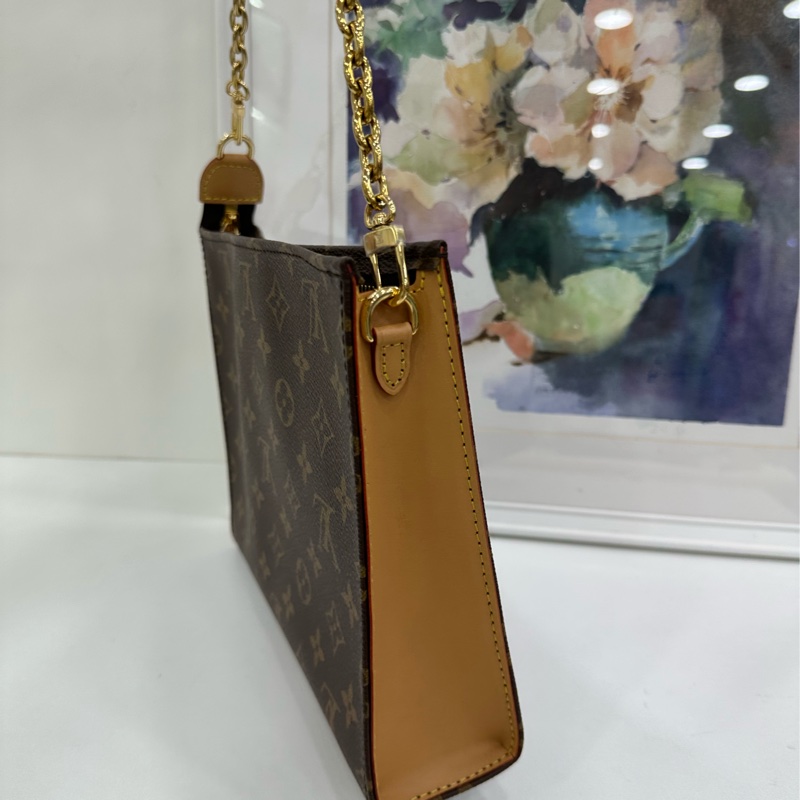 LV 新款子母盥洗包!附鏈條 大包尺寸26*20,小包尺寸15cm~ ,晶片款-3