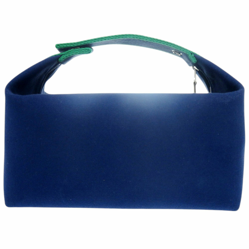 愛馬仕 Bride à Bracque 棉帆布手提包,海軍藍配銀色五金,1058HERMES-2