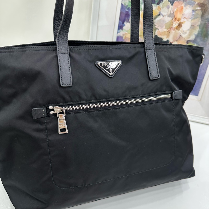 Prada 黑色尼龍托特包 降落傘-4