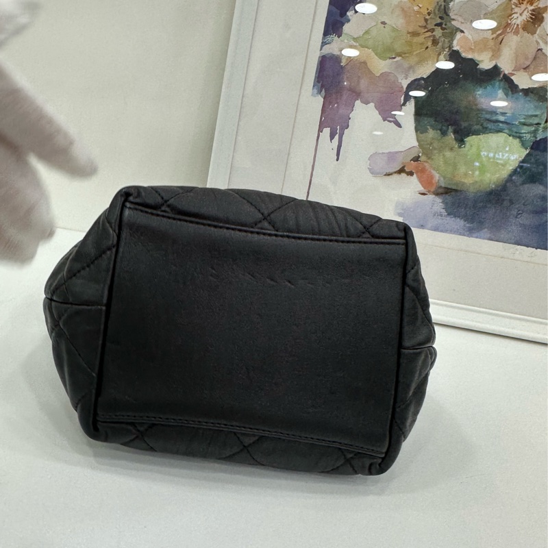 CHANEL 香奈兒 21S 黑金流浪hobo手提單肩斜背飯盒包 31開-6