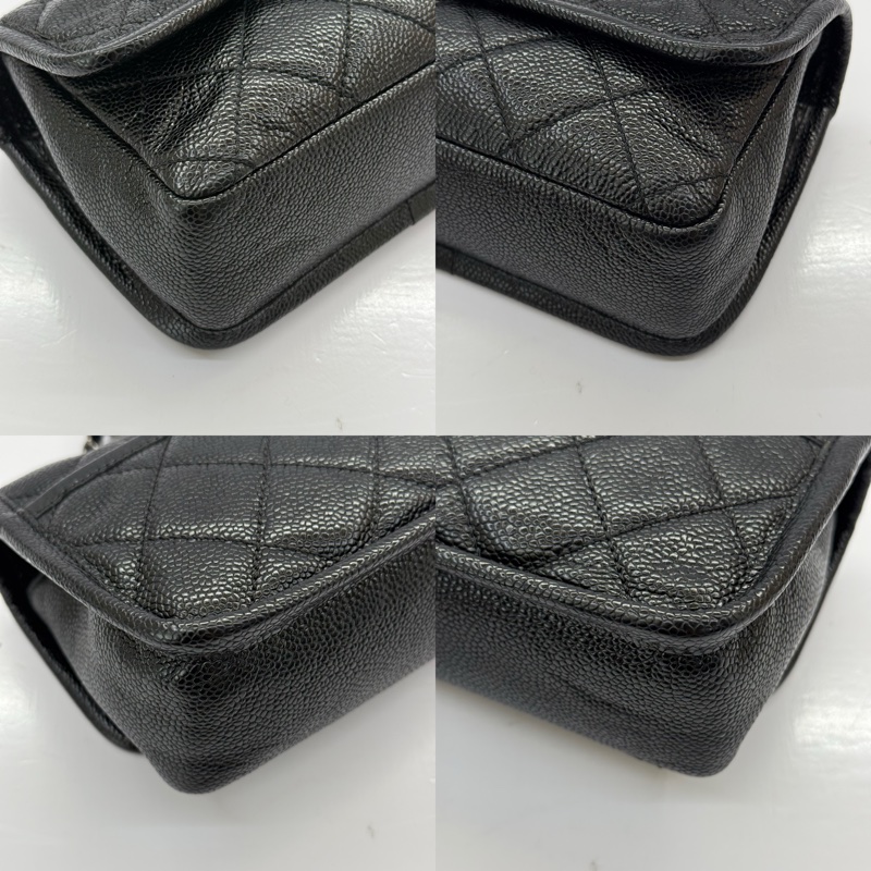 CHANEL 香奈兒 黑色荔枝紋斜背包 20CM-4