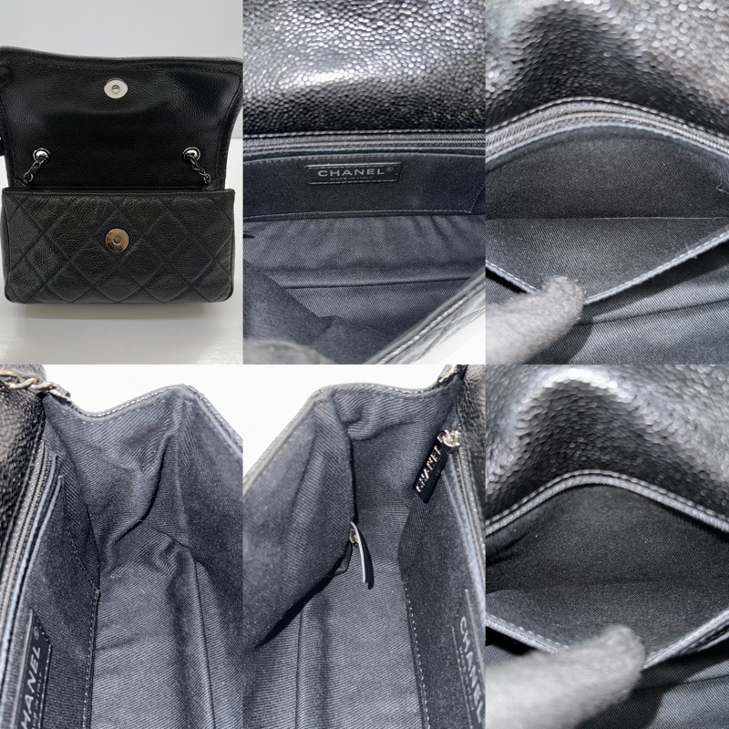 CHANEL 香奈兒 黑色荔枝紋斜背包 20CM-6