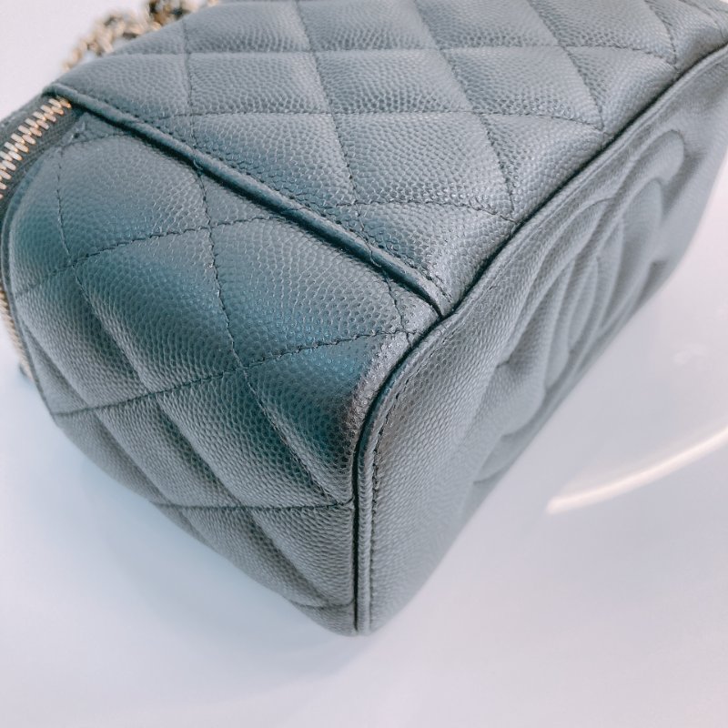 MS0675 Chanel 香奈兒 化妝盒子 鏡子 新版本 魚子醬牛皮 荔枝紋 黑色 金扣 Vanity Box Grained Calfskin Caviar Black x GHW-7