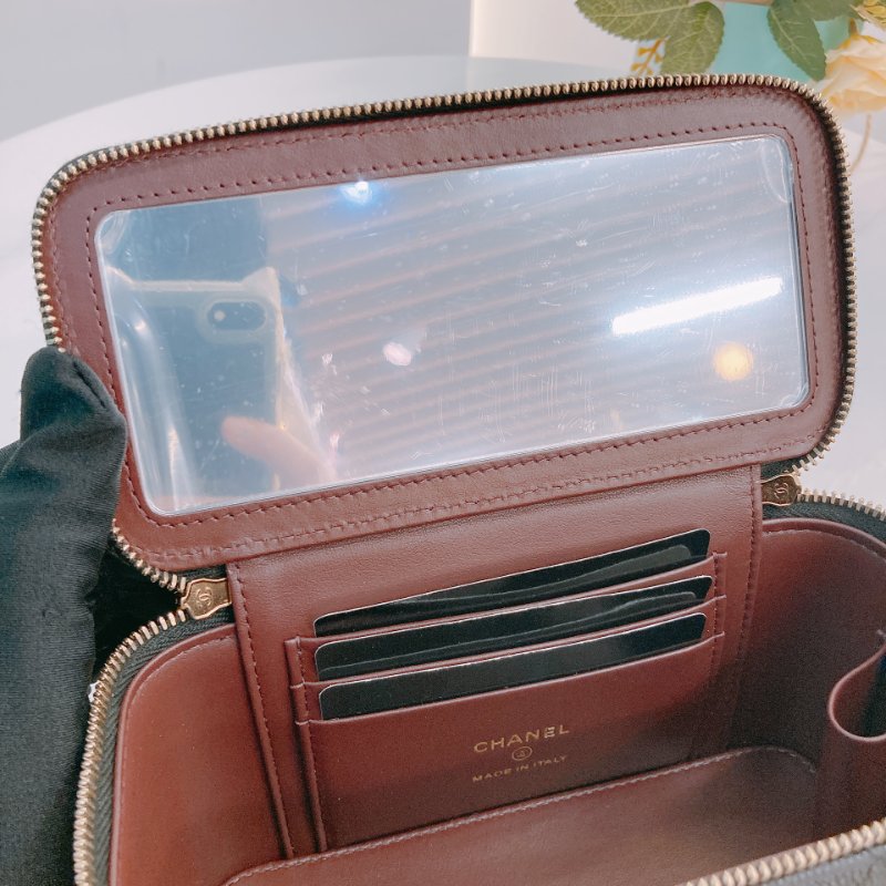 MS0675 Chanel 香奈兒 化妝盒子 鏡子 新版本 魚子醬牛皮 荔枝紋 黑色 金扣 Vanity Box Grained Calfskin Caviar Black x GHW-13