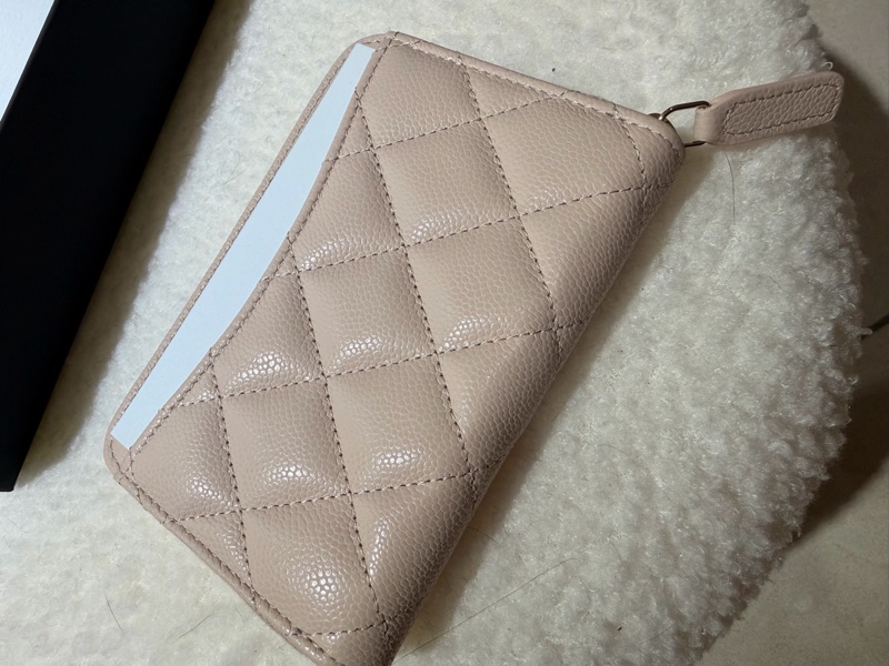 CHANEL-全新*季節款*淡粉拉鍊零錢夾-3