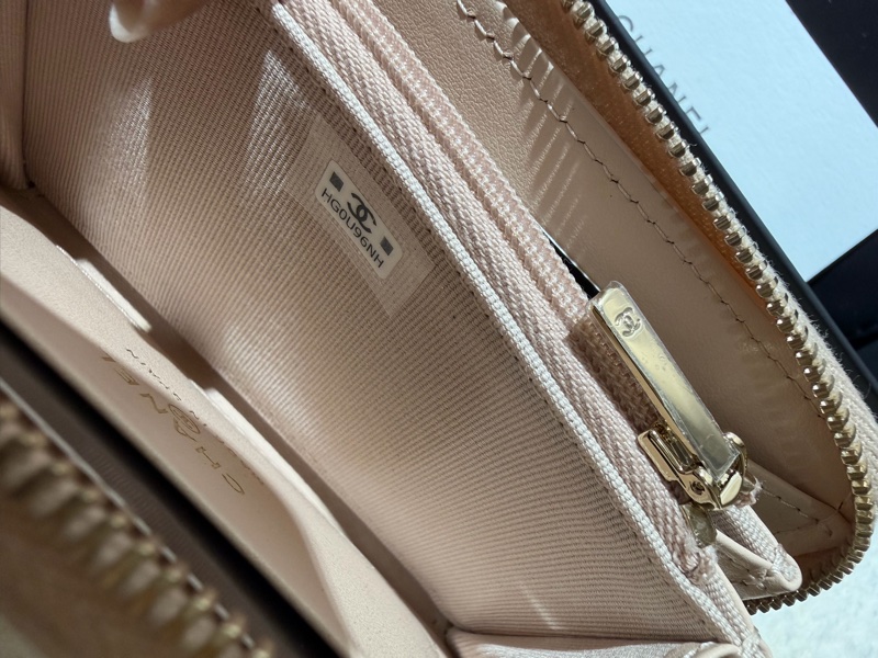 CHANEL-全新*季節款*淡粉拉鍊零錢夾-5