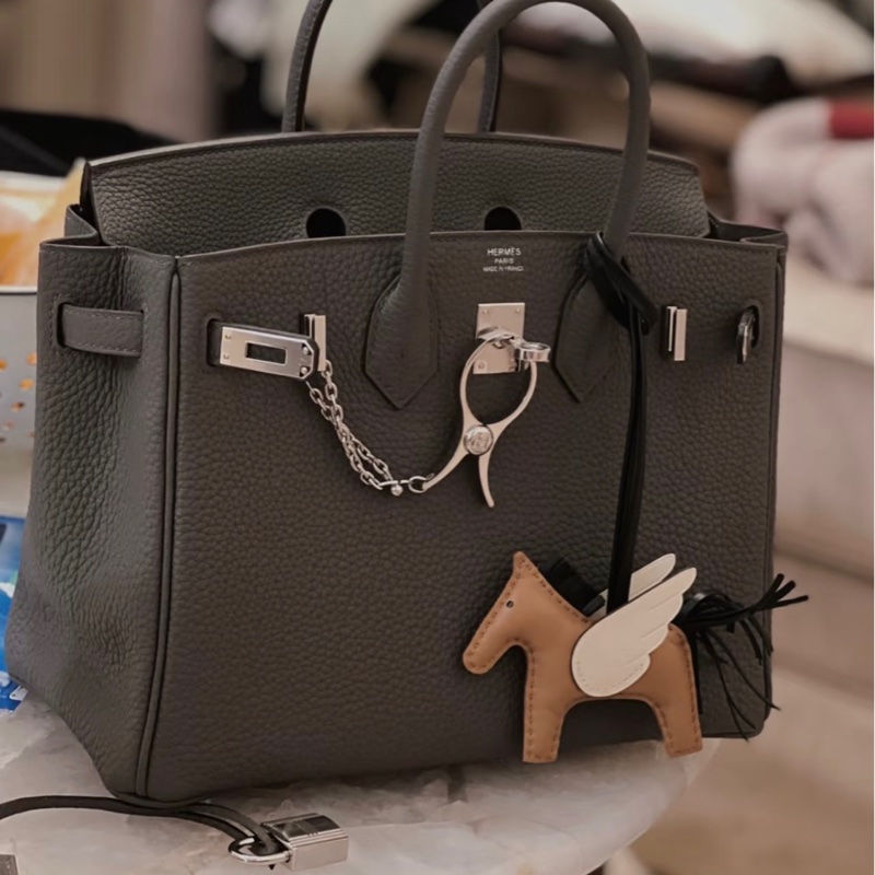 Hermes爱马仕 银色手套夹-4