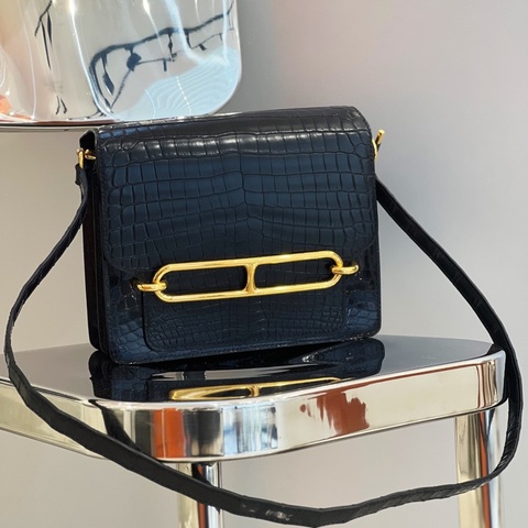 Hermes 爱马仕 roulis23 黑金 亮面拼雾面