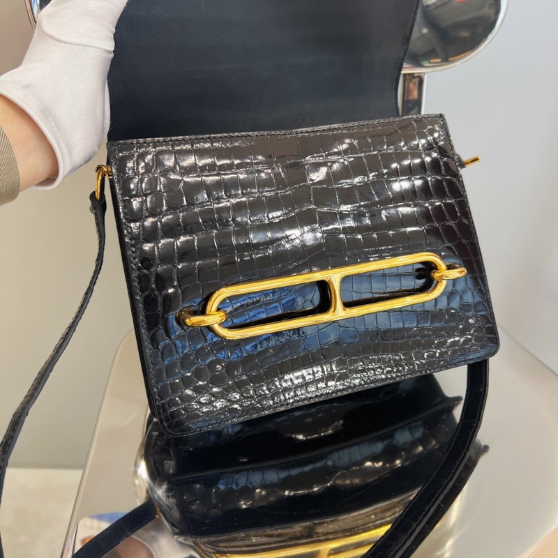 Hermes 爱马仕 roulis23 黑金 亮面拼雾面-5