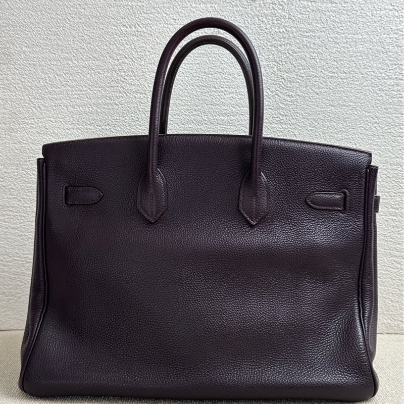 Hermes 愛馬仕birkin35黑加侖紫,銀扣togo皮-1
