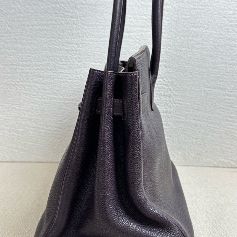 Hermes 愛馬仕birkin35黑加侖紫,銀扣togo皮-2