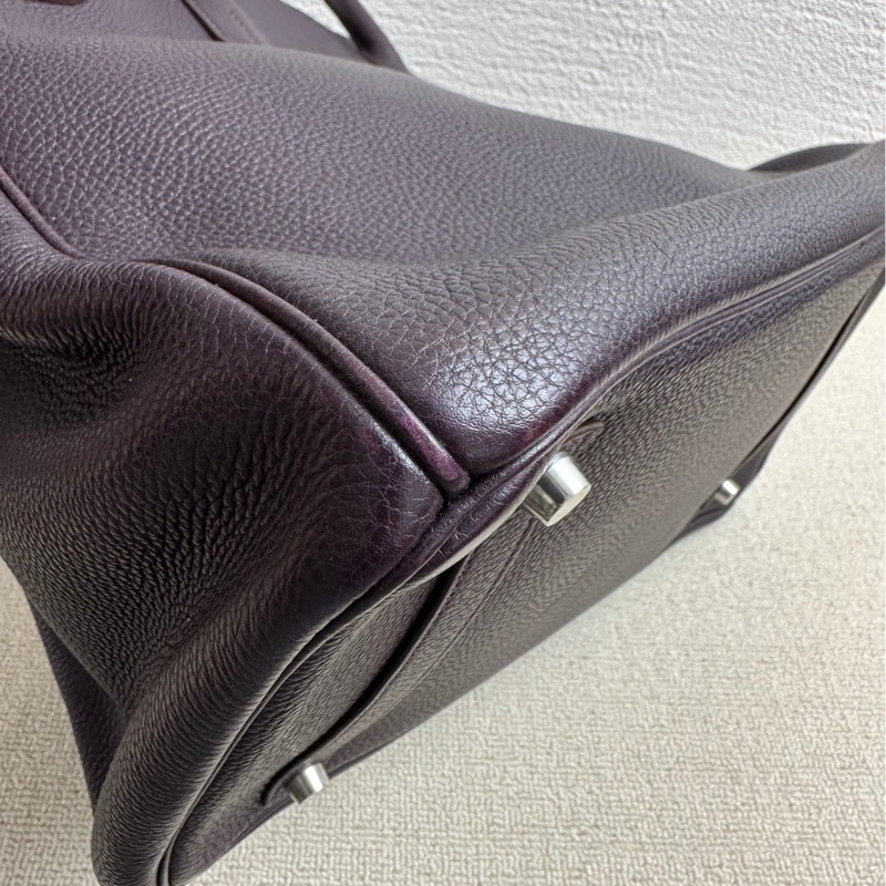Hermes 愛馬仕birkin35黑加侖紫,銀扣togo皮-7